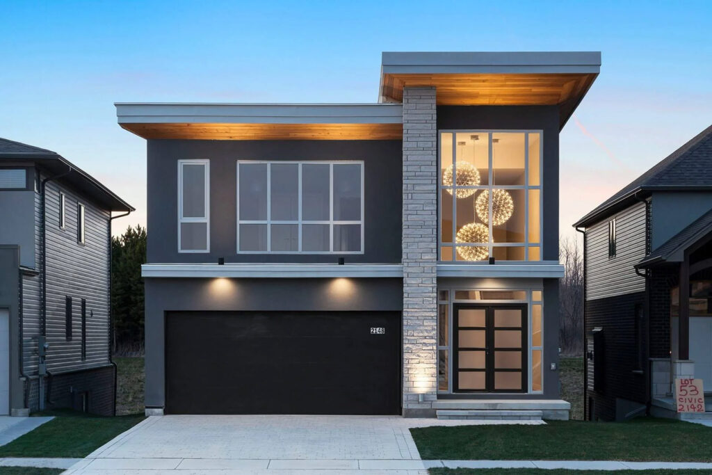 Modern home with exterior and interior lighting by G&S Electric in London, Ontario