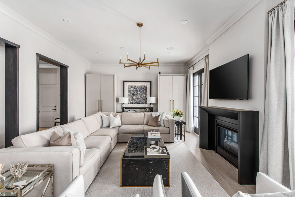 Bright family room with ceiling lighting by G&S Electric in London, Ontario